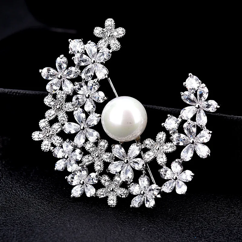 Luxurious zircon pearl decorative pin brooch Korean style silk scarf buckle fashion ornament jewelry
Luxurious zircon pearl decorative pin brooch Korean style silk scarf buckle fashion ornament jewelry