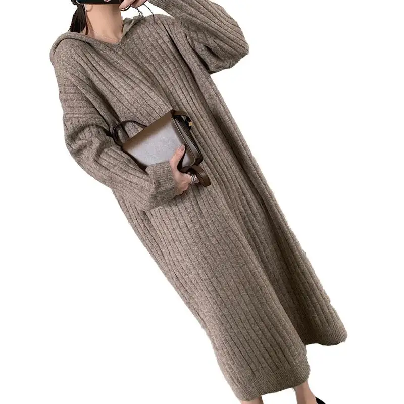 Women 2019 Autumn Winter Knitted Sweater Dresses Female Loose Casual Hooded Dress Ladies Solid Thick Warm Dresses Vestidos V559
Women 2019 Autumn Winter Knitted Sweater Dresses Female Loose Casual Hooded Dress Ladies Solid Thick Warm Dresses Vestidos V559