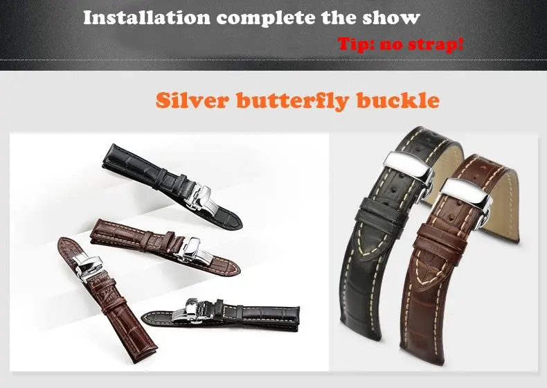 Butterfly Deployment Watch Bands Double Push Button Fold Strap Buckle Clasp 16/18/20/22/24mm