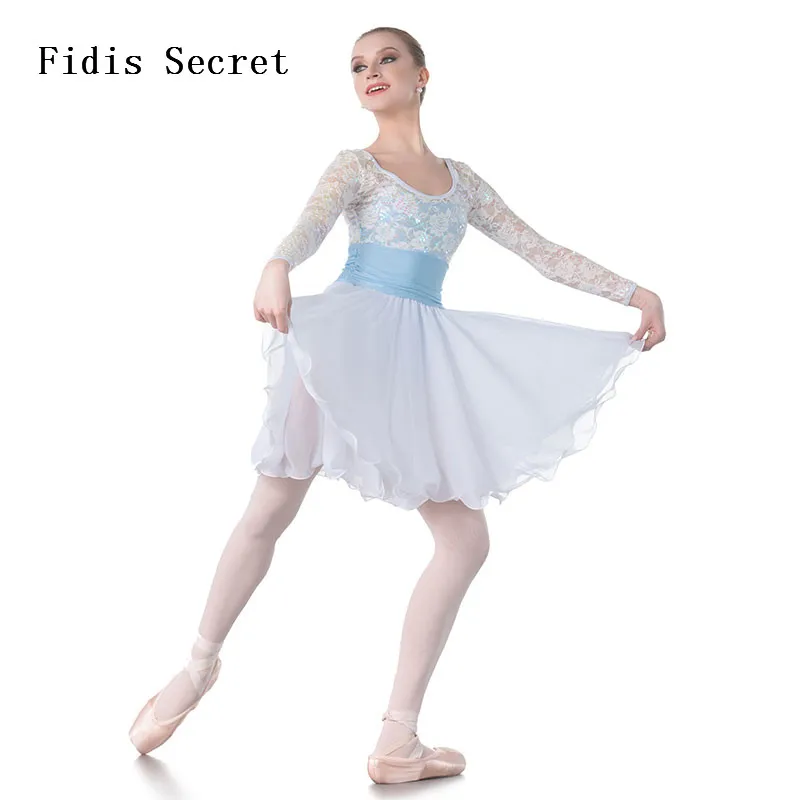 Фото New White Sequin Lace Lyrical Dance Dress Women Ballet/Contemporary Performance Costume Girls Ballerina Leotard Stage Wear | Тематическая