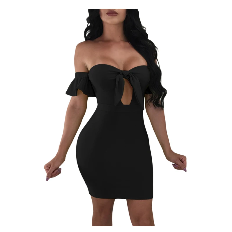 New Sexy Off Shoulder Dress Club Party Short Lime Flared Short Sleeves Tie Bodycon Dress Vestidos Robe Femme 
New Sexy Off Shoulder Dress Club Party Short Lime Flared Short Sleeves Tie Bodycon Dress Vestidos Robe Femme