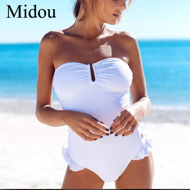 Midou swimsuit cross bandage ruffle one-piece swimsuit sexy swimsuit female solid color bandage tube top bikini Strapless Bikini
Midou swimsuit cross bandage ruffle one-piece swimsuit sexy swimsuit female solid color bandage tube top bikini Strapless Bikini