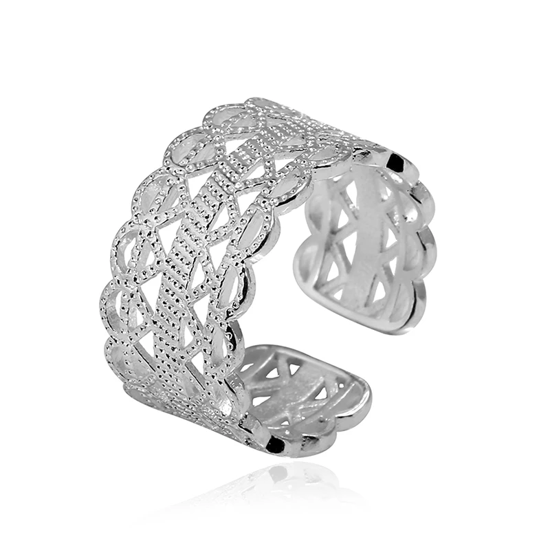 925 Sterling Silver Rings for Women Men Hollow Lace Carved Adjustable Open Ring Engagement Wedding Rings Gift Jewelry
925 Sterling Silver Rings for Women Men Hollow Lace Carved Adjustable Open Ring Engagement Wedding Rings Gift Jewelry