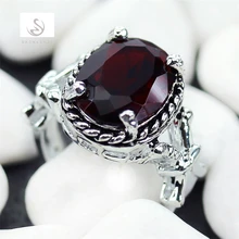 Dark Red stone Jewelry Silver Plated RING R322 sz# 8 9 Wholesale Recommend Promotion Favourite Best Sellers The new listing