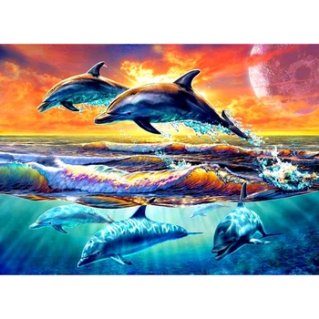 Full Square/Round Drill 5D DIY Diamond Painting "Sea sunset dolphin" 3D Embroidery Cross Stitch 5D Rhinestone Decor gift
Full Square/Round Drill 5D DIY Diamond Painting "Sea sunset dolphin" 3D Embroidery Cross Stitch 5D Rhinestone Decor gift