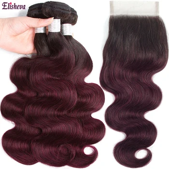Peruvian Body wave 3 Bundles With Closure 1b/99J Burgundy Red Wine Elisheva Ombre Hair Bundles With Closure NonRemy Human Hair
Peruvian Body wave 3 Bundles With Closure 1b/99J Burgundy Red Wine Elisheva Ombre Hair Bundles With Closure NonRemy Human Hair