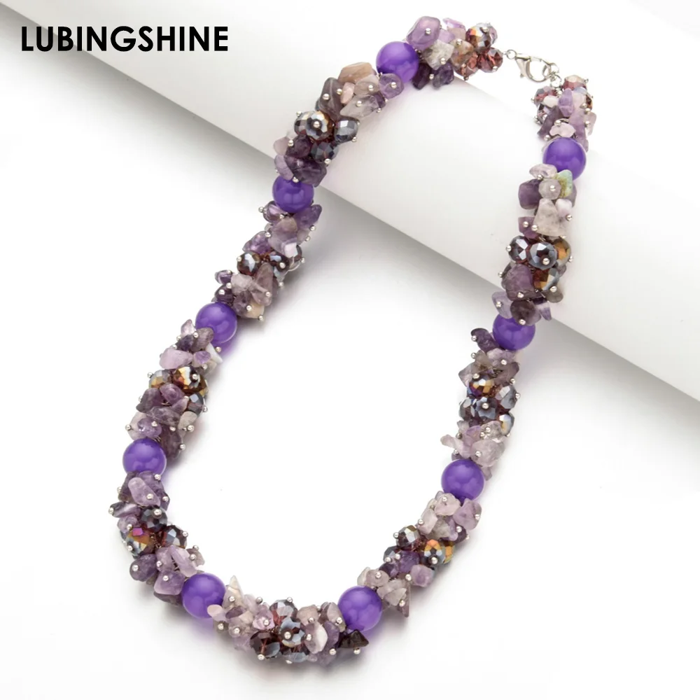 Bohemian Handmade Crystal Beads Necklaces for Women Purple Natural Stone Statement Long Chain Necklace Female Choker Jewelry
Bohemian Handmade Crystal Beads Necklaces for Women Purple Natural Stone Statement Long Chain Necklace Female Choker Jewelry