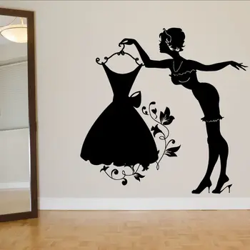Floral Dress Vinyl Wall Decal Dress Model Wall Sticker Girls Room Decor Cloth Shop Wallpaper Removable Derss Girl Sticker AY1303
Floral Dress Vinyl Wall Decal Dress Model Wall Sticker Girls Room Decor Cloth Shop Wallpaper Removable Derss Girl Sticker AY1303