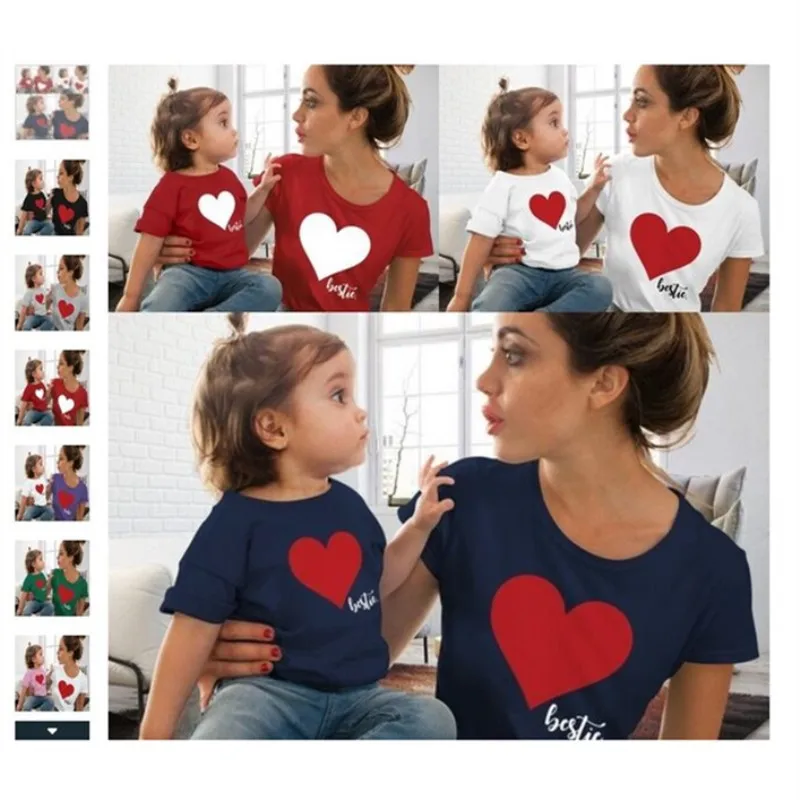 NASHAKAITE Mother and Daughter Clothes tshirt Short Sleeve Summer Love heart Print Family T Shirt ropa mama e hija Family Look
NASHAKAITE Mother and Daughter Clothes tshirt Short Sleeve Summer Love heart Print Family T Shirt ropa mama e hija Family Look