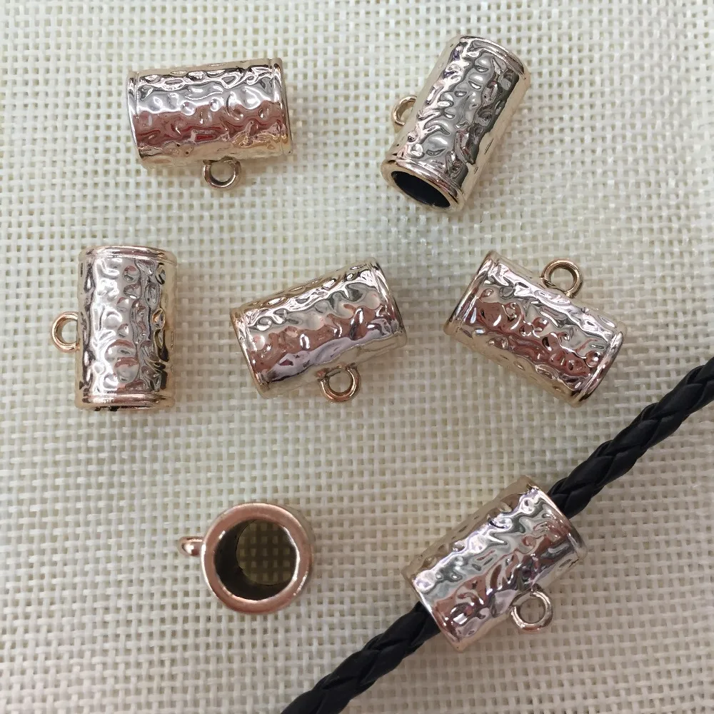 40Pc Craft Necklace Bracelet Leather Cord End Bead Cap Stopper Fit 6mm Bead Caps