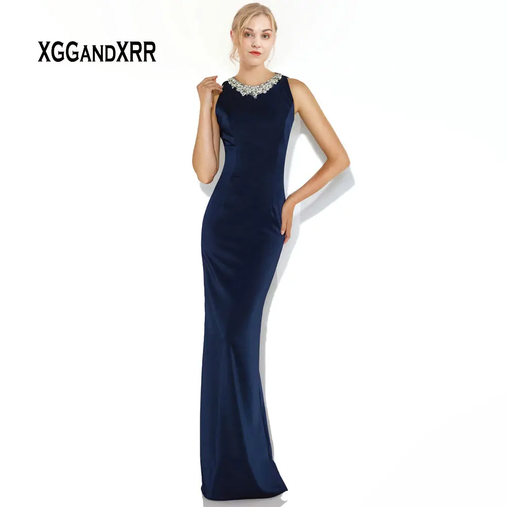 Navy Blue Sheath Long Mother of Bride Dresses 2019 Jersey Mother Dress Beading Formal Evening Gown vestido de madrinha Plus Size
Navy Blue Sheath Long Mother of Bride Dresses 2019 Jersey Mother Dress Beading Formal Evening Gown vestido de madrinha Plus Size