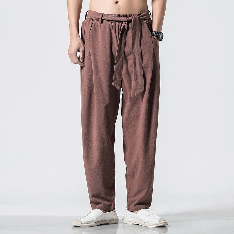 Chinese Style Solid Cotton Linen Pants Spring Drawstring Men Trousers Hip Hop Jogger Pants Men Sweatpants Streetwear Male Slacks
Chinese Style Solid Cotton Linen Pants Spring Drawstring Men Trousers Hip Hop Jogger Pants Men Sweatpants Streetwear Male Slacks