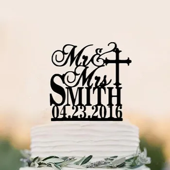 Personalized Mr & Mrs Wedding Cake Topper with Last Name and Cross Wedding Decoration Cake Accessory
Personalized Mr & Mrs Wedding Cake Topper with Last Name and Cross Wedding Decoration Cake Accessory