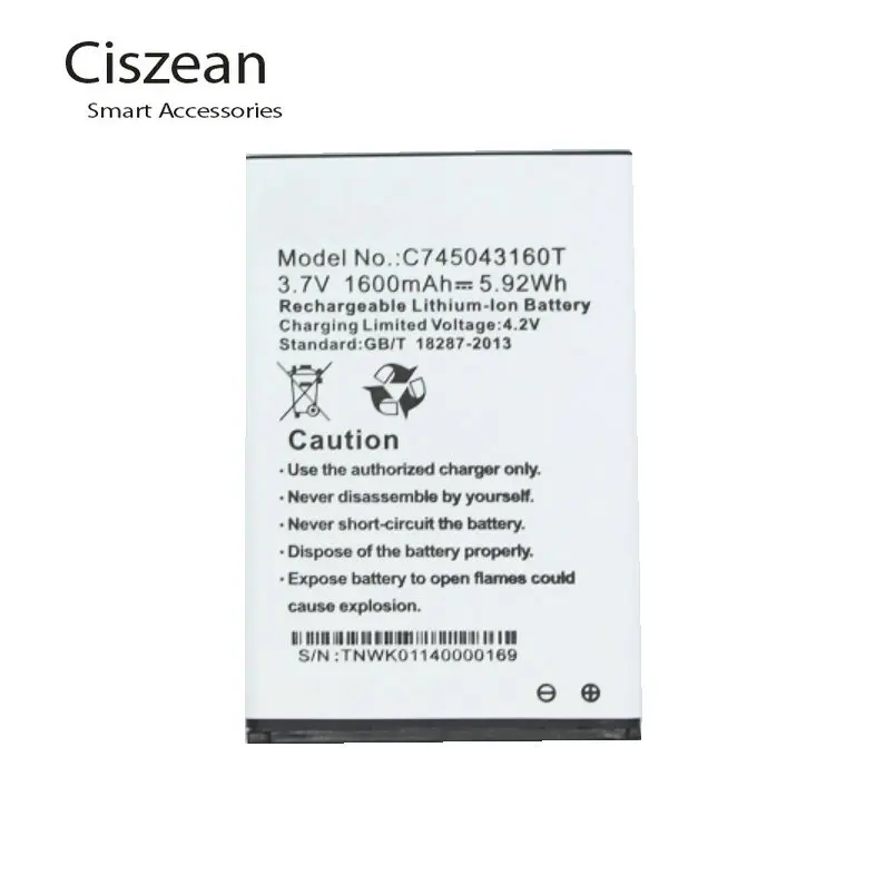 Ciszean 1x 3.7V 1600mAh Replacement C745043160T Battery For BLU Studio A270 A270A Advance 4.0 batteries
Ciszean 1x 3.7V 1600mAh Replacement C745043160T Battery For BLU Studio A270 A270A Advance 4.0 batteries
