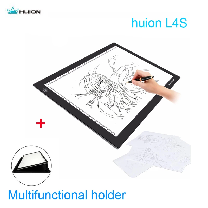 

Huion L4S 17.7" 5mm Ultra Thin LED Light Pad USB Drawing Tracing Board Adjustable Brightness Stencil With Multifunction Holder