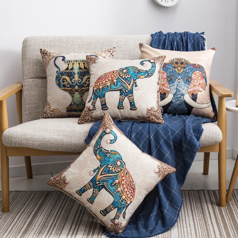 India Mandala Style Cotton Linen Cushion Cover Home Decor Elephant Printed Decorative Pillows Case Chair Sofa Throw Pillow Cover
India Mandala Style Cotton Linen Cushion Cover Home Decor Elephant Printed Decorative Pillows Case Chair Sofa Throw Pillow Cover