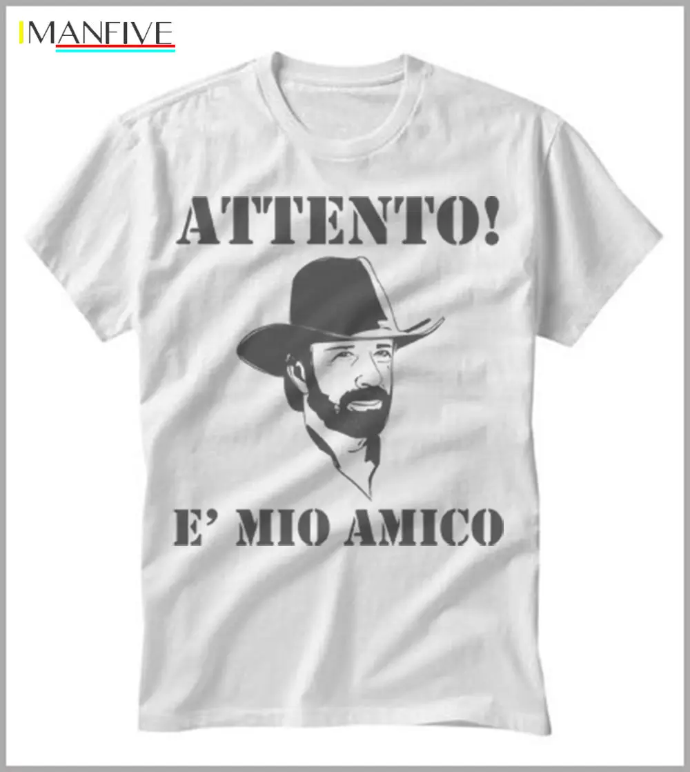 

T-SHIRT UOMO CHUCK NORRIS E' MIO AMICO WALKER TEXAS RANGER GEN0548 100% Cotton Brand New T Shirts