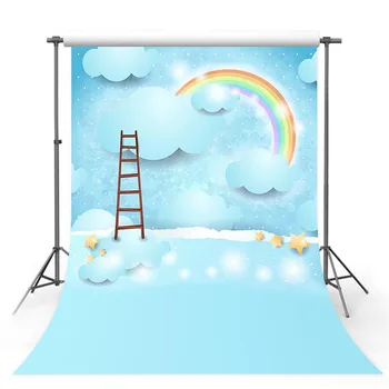 Coudy rainbow ladder blue stars cartoon baby shower photographic backgrounds studio new born baby shower photo backdrop
Coudy rainbow ladder blue stars cartoon baby shower photographic backgrounds studio new born baby shower photo backdrop