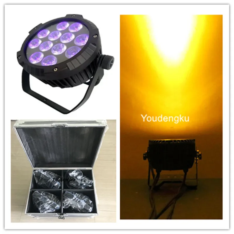 

4 pieces with flightcase IP65 Slim Par Light 12x12w Rgbwa 5in1 outdoor led par 64 event party stage disco lightings