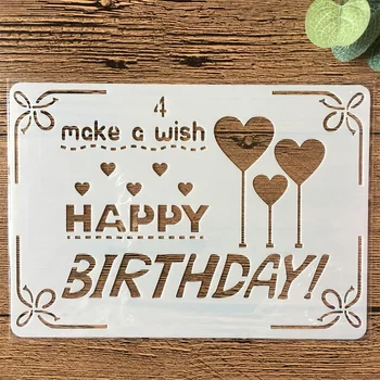 New 18cm Happy Birthday Heart DIY Layering Stencils Painting Scrapbook Coloring Embossing Album Decorative Paper Card Template
New 18cm Happy Birthday Heart DIY Layering Stencils Painting Scrapbook Coloring Embossing Album Decorative Paper Card Template