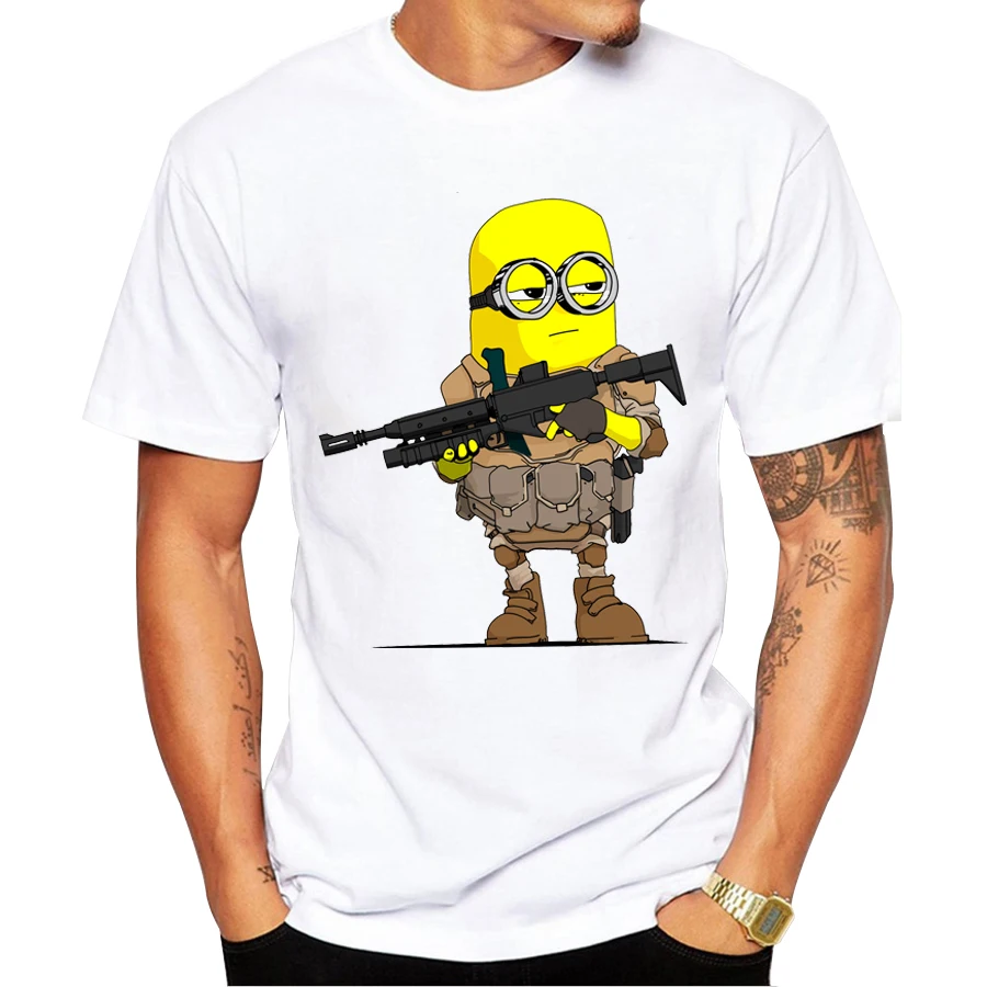 2018 Summer Men Minion Soldier T Shirts Newest Fashion Minion With Gun Design T-Shirt Short Sleeve Tops Cool Male Tee
2018 Summer Men Minion Soldier T Shirts Newest Fashion Minion With Gun Design T-Shirt Short Sleeve Tops Cool Male Tee