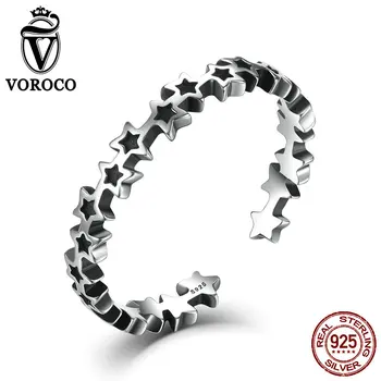 VOROCO Vintage Jewelry 100% 925 Sterling Silver Ring Stylish Star Adjustable Rings For Woman Girl Open Rings Bague Femme VSR030
VOROCO Vintage Jewelry 100% 925 Sterling Silver Ring Stylish Star Adjustable Rings For Woman Girl Open Rings Bague Femme VSR030