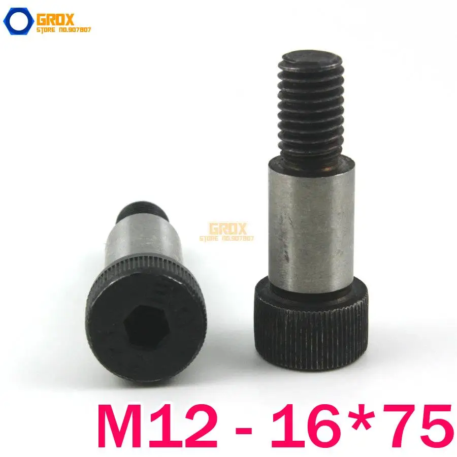 

2 Pieces M12 Threaded 16*75mm 12.9 Grade Alloy Steel Hexagon Socket Head Shoulder Screw Bolt