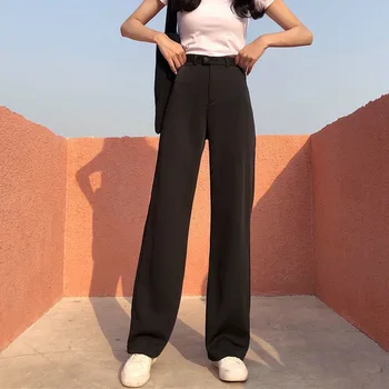 Women Long Pants High Waist Pants Casual Solid Color Loose Female Trouser Loose 2019 Fashion
Women Long Pants High Waist Pants Casual Solid Color Loose Female Trouser Loose 2019 Fashion