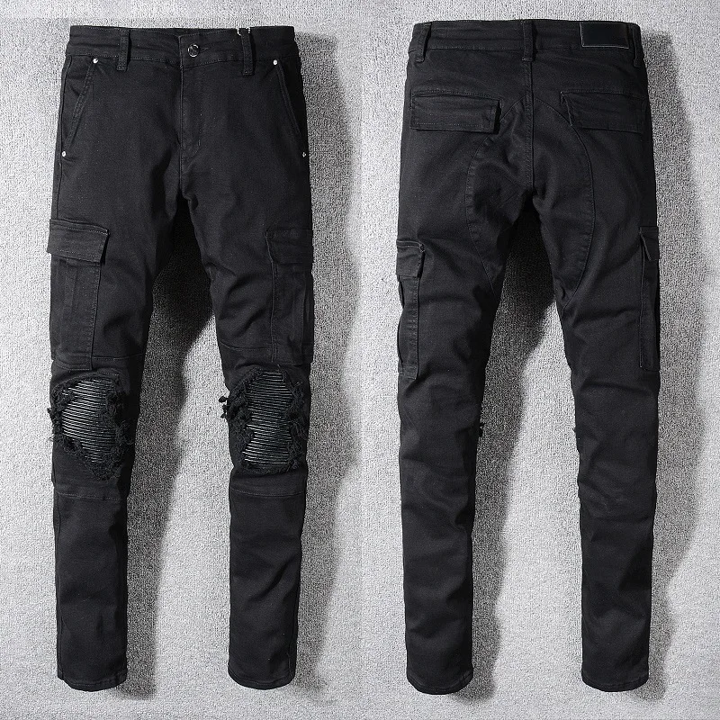 New Italy Style #576# Men's Distressed Ripped Cargo Pants Holes Patches Washed Black Skinny Jeans Slim Trousers Size 29-42
New Italy Style #576# Men's Distressed Ripped Cargo Pants Holes Patches Washed Black Skinny Jeans Slim Trousers Size 29-42