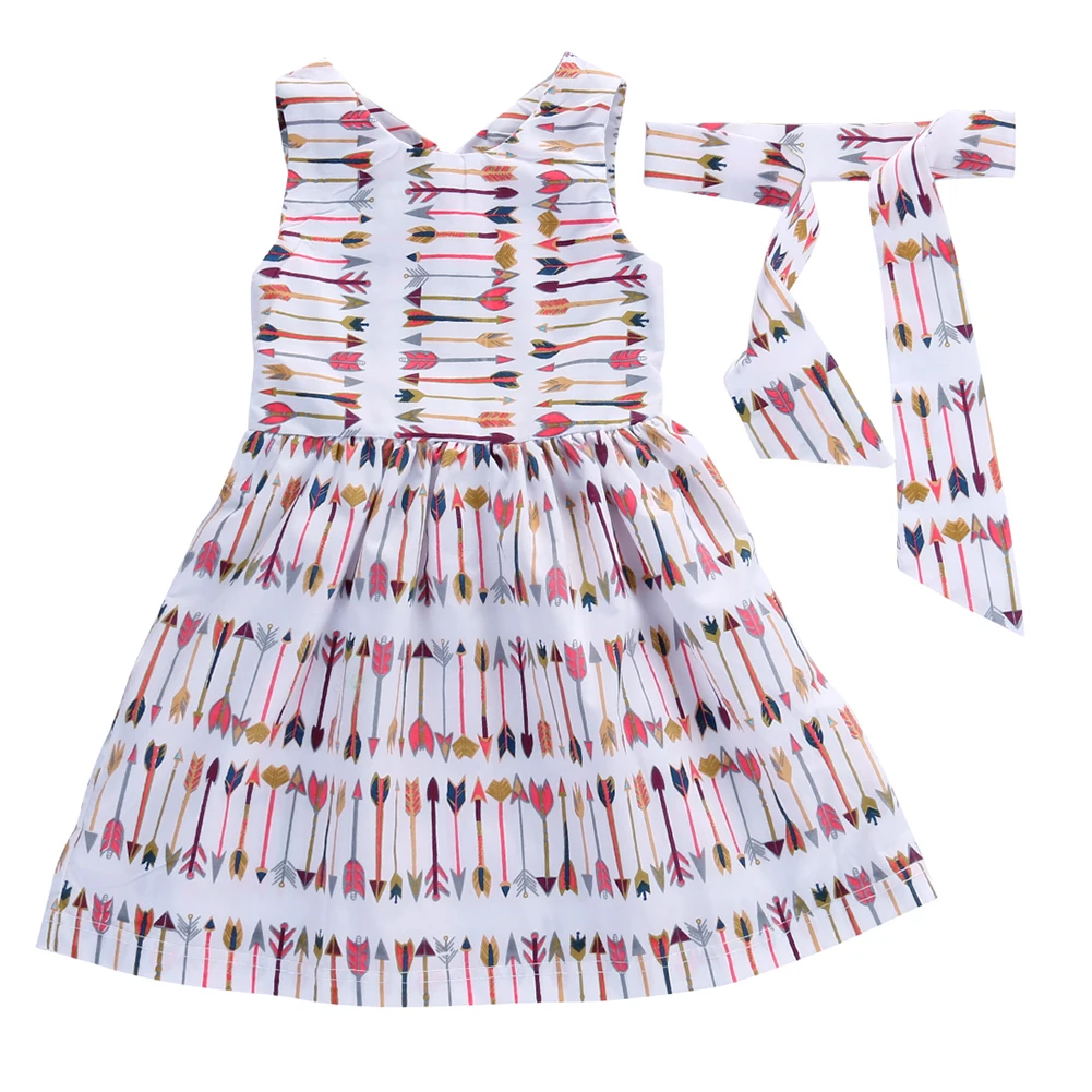 Summer Kids Girl's Dress Backless Floral Sleeveless Arrows Printed Dresses Princess Party Dress Girls Cotton Clothing Sunsuit
Summer Kids Girl's Dress Backless Floral Sleeveless Arrows Printed Dresses Princess Party Dress Girls Cotton Clothing Sunsuit