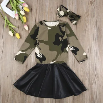 Girls dress girls long-sleeved camouflage stitching spring and autumn princess dress hair band 3 piece set
Girls dress girls long-sleeved camouflage stitching spring and autumn princess dress hair band 3 piece set