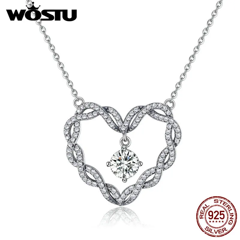 WOSTU High Quality 925 Sterling Silver Twining Heart Pendant Necklace For Women Luxury Original Silver Jewelry Gift CQN260
WOSTU High Quality 925 Sterling Silver Twining Heart Pendant Necklace For Women Luxury Original Silver Jewelry Gift CQN260