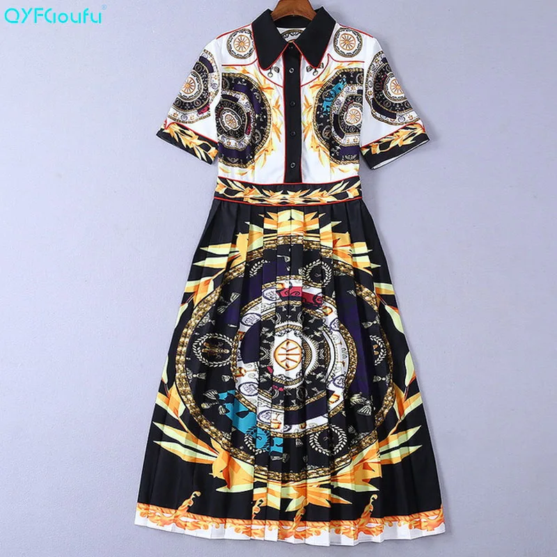 QYFCIOUFU 2019 Summer High Quality Designer Runway Dress Summer Women Short Sleeve Beading Floral Print Vintage Casual OL Dress
QYFCIOUFU 2019 Summer High Quality Designer Runway Dress Summer Women Short Sleeve Beading Floral Print Vintage Casual OL Dress