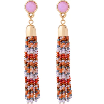 2018 Summer Fashion Bohemia Gold Color Hand Made Beaded Long Tassel Earrings Classic Ethnic Bead Jewelry Earrings For Women
2018 Summer Fashion Bohemia Gold Color Hand Made Beaded Long Tassel Earrings Classic Ethnic Bead Jewelry Earrings For Women