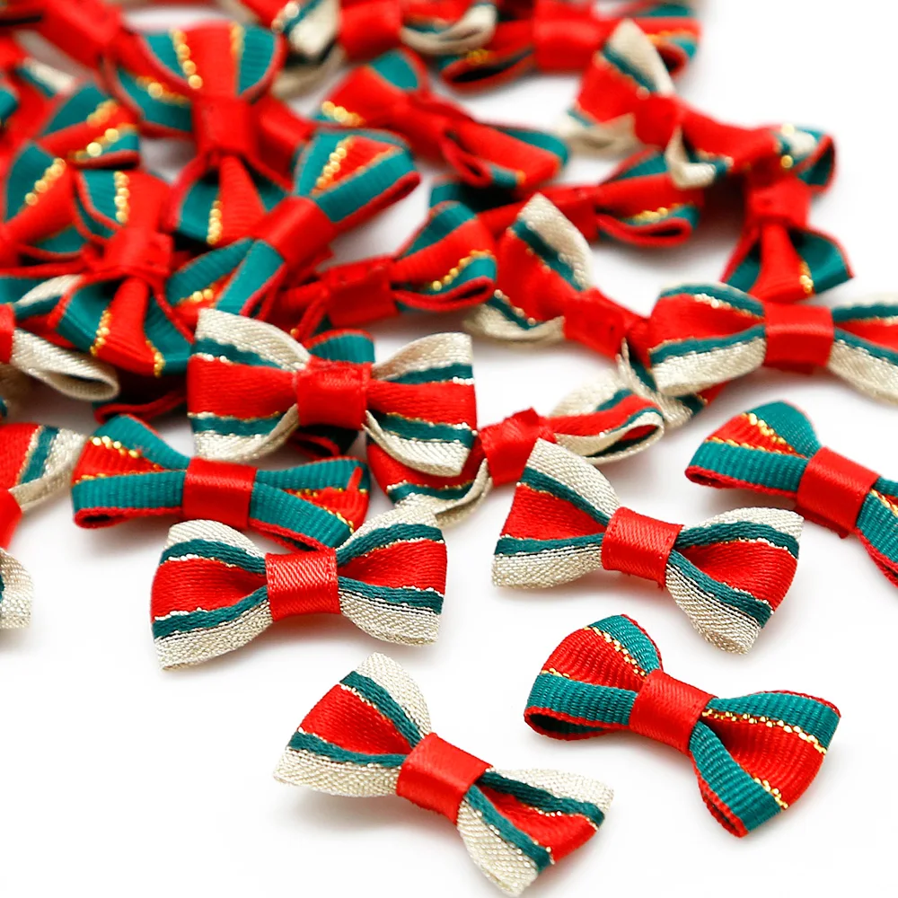 Банты из красной/зеленой атласной ленты для шитья 20 шт. рождественские банты