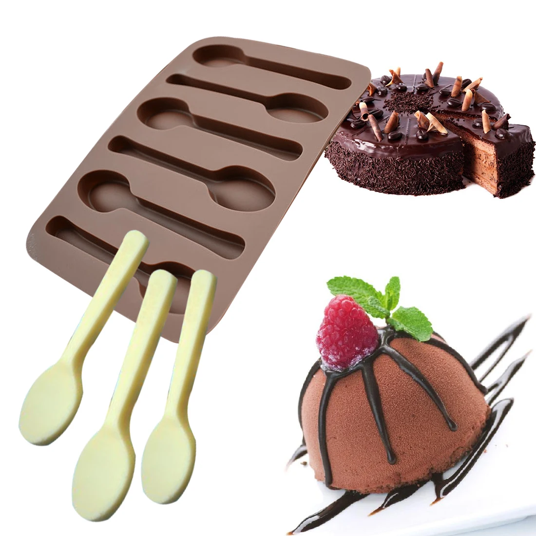 1PC Kitchen Accessories Supplies Tools Silicone Cake Molds 6 Holes Spoon Shape Fondant Chocolate Mold Jelly Pastry Baking Pan
1PC Kitchen Accessories Supplies Tools Silicone Cake Molds 6 Holes Spoon Shape Fondant Chocolate Mold Jelly Pastry Baking Pan