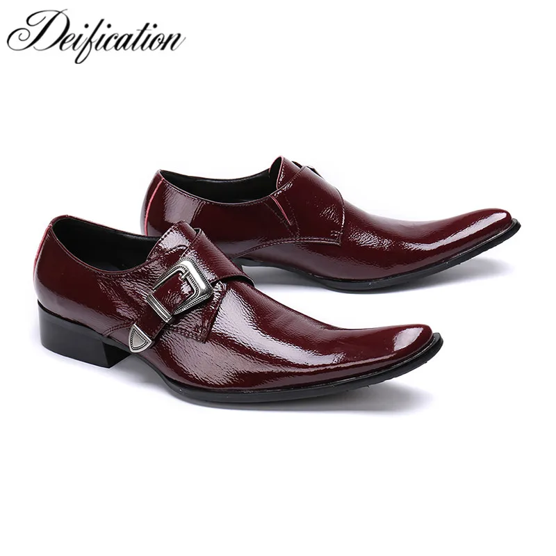 Deification Red Wine Men Genuine Leather Oxfords Big Buckle Design Mens Wedding Dress Shoes Square Toe Business Leather Shoes
Deification Red Wine Men Genuine Leather Oxfords Big Buckle Design Mens Wedding Dress Shoes Square Toe Business Leather Shoes