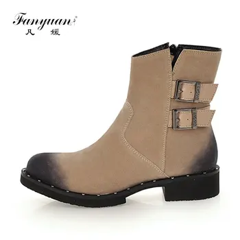 Fanyuan Autumn Ankle Boots Winter Women Shoes Casual Mixed Colors Zipper Short Boots Ladies Double belt buckle Motorcycle boots
Fanyuan Autumn Ankle Boots Winter Women Shoes Casual Mixed Colors Zipper Short Boots Ladies Double belt buckle Motorcycle boots