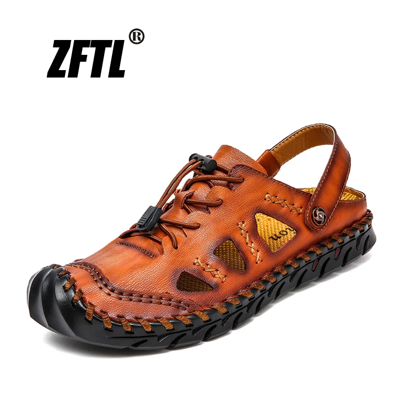 ZFTL New Men sandals handmade Man casual beach shoes large size genuine leather male leisure outdoor non-slip sandals summer 63
ZFTL New Men sandals handmade Man casual beach shoes large size genuine leather male leisure outdoor non-slip sandals summer 63