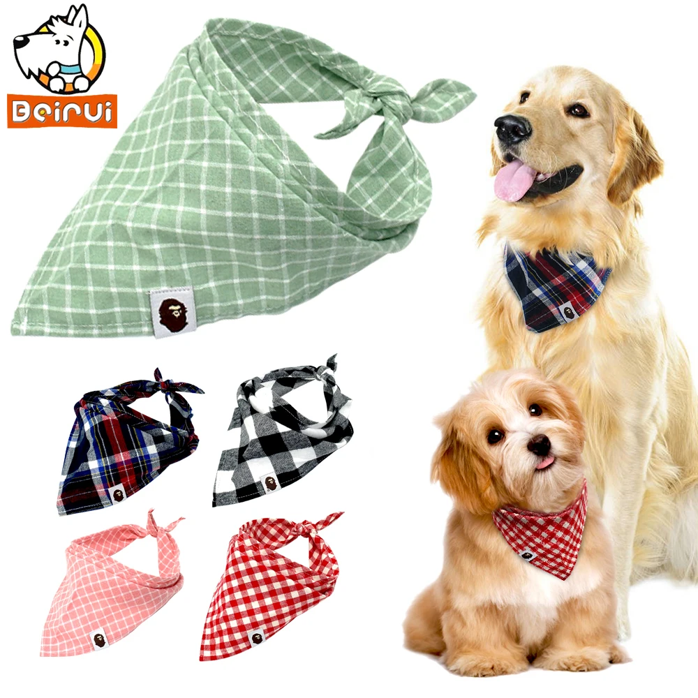 5pcs Dog Bandana Plaid Pet Scarf Bow ties Collar Cats Dogs Grooming Accessories for Small Medium Large Pet Chihuahua Pitbull