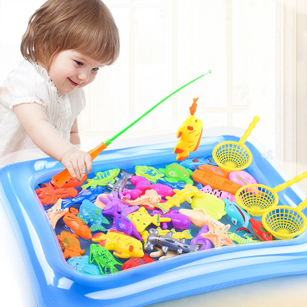 40Pcs/Set Children Magnetic Fishing Toy With Inflatable Pool Rod Net Set Kids Model Play Fishing Games Child Outdoor Bath Toys
40Pcs/Set Children Magnetic Fishing Toy With Inflatable Pool Rod Net Set Kids Model Play Fishing Games Child Outdoor Bath Toys