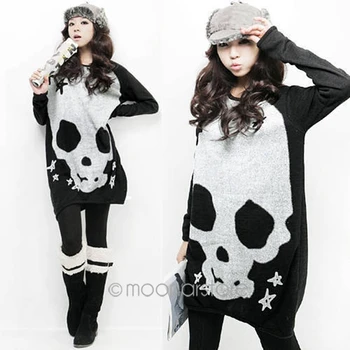 O-Neck Knitted Long Hoody Women Loose Dressing Skull Print Long Sleeve Shirt Pullovers Autumn Winter Wearing
O-Neck Knitted Long Hoody Women Loose Dressing Skull Print Long Sleeve Shirt Pullovers Autumn Winter Wearing