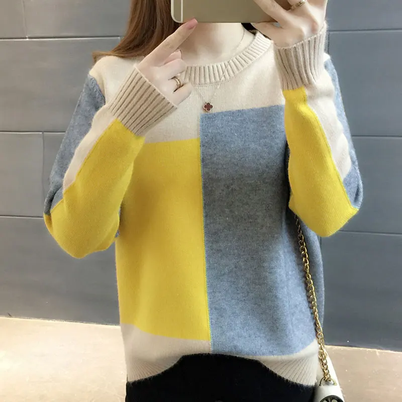 Contrast Color Winter Sweater Women 2018 Long Sleeve Jumper Women Sweater and Pullover Knitted Sweater Female Pull Femme
Contrast Color Winter Sweater Women 2018 Long Sleeve Jumper Women Sweater and Pullover Knitted Sweater Female Pull Femme
