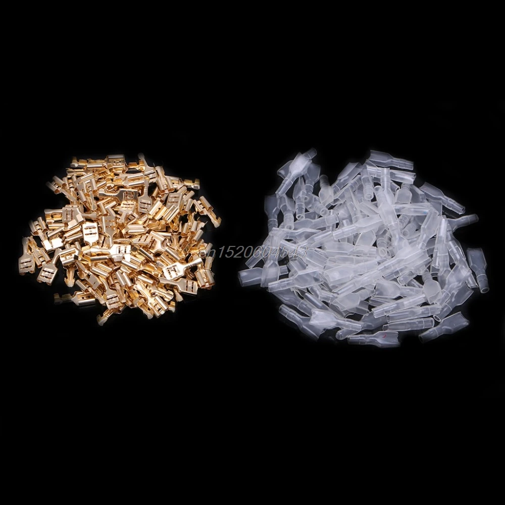 100 Sets 6.3mm Crimp Terminal Female Spade Connector Splice With Case Wiring Accessories R06 Drop Ship
100 Sets 6.3mm Crimp Terminal Female Spade Connector Splice With Case Wiring Accessories R06 Drop Ship