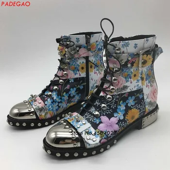 Fashion Autumn Printed Ankle Boots Woman Metal Round Toe Flower Rivet Buckle Martin Boots Women Short Boots
Fashion Autumn Printed Ankle Boots Woman Metal Round Toe Flower Rivet Buckle Martin Boots Women Short Boots