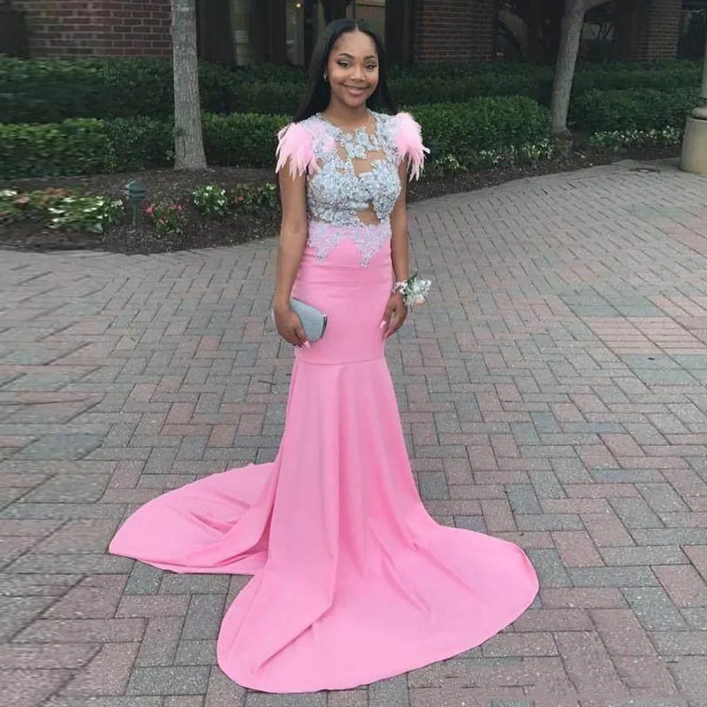 Aso Ebi African Pink Mermaid Prom Gowns Appliques Lace Pretty Formal Party Dresses Gonna Feather Evening Gowns Plus Size
Aso Ebi African Pink Mermaid Prom Gowns Appliques Lace Pretty Formal Party Dresses Gonna Feather Evening Gowns Plus Size