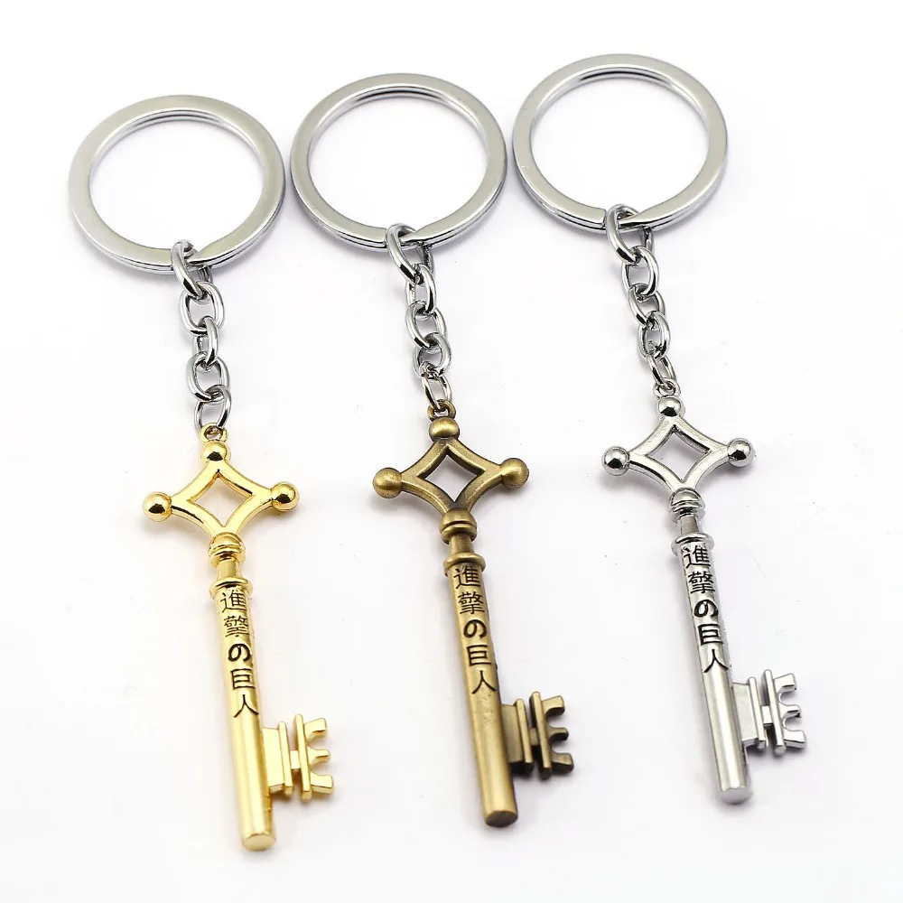 Hot Anime Attack on Titan Keychain Key Shape 3 colors Ring Holder Chaveiro Chain for car Fashion Jewelry | Украшения и аксессуары