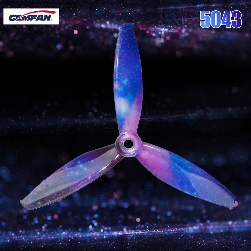 

Gemfan 5043 5inch tri-blade/3 blade CW CCW propeller Starry sky star prop compatible xing camo 2207 brushless motor for FPV part