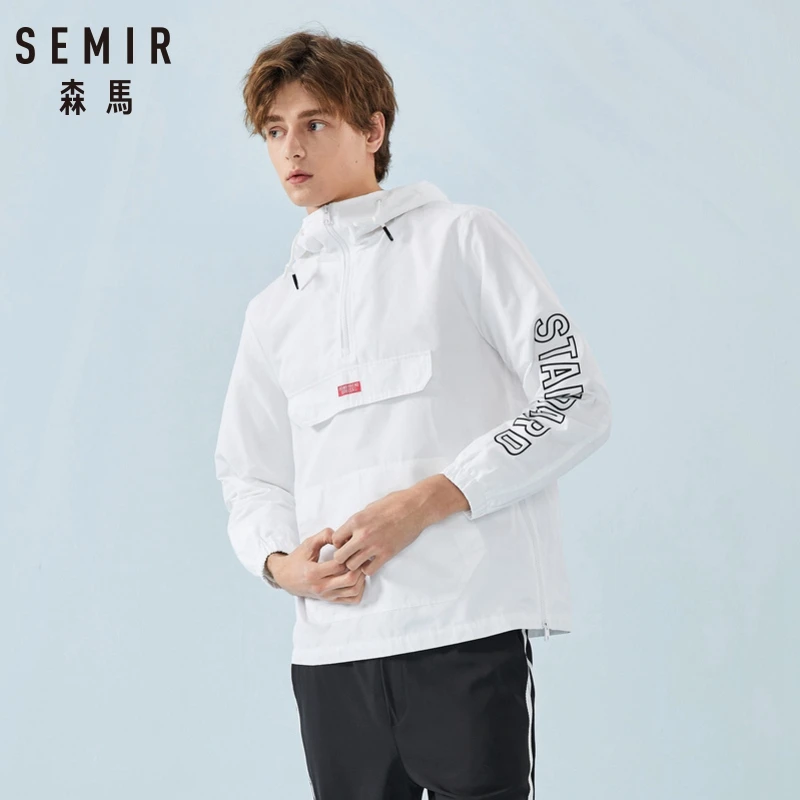 SEMIR Men Hooded Jacket with Zip Men Sport Jacket with Drawstring Hood Print Jacket with Kangaroo Pocket Zip at Side Streetwear
SEMIR Men Hooded Jacket with Zip Men Sport Jacket with Drawstring Hood Print Jacket with Kangaroo Pocket Zip at Side Streetwear