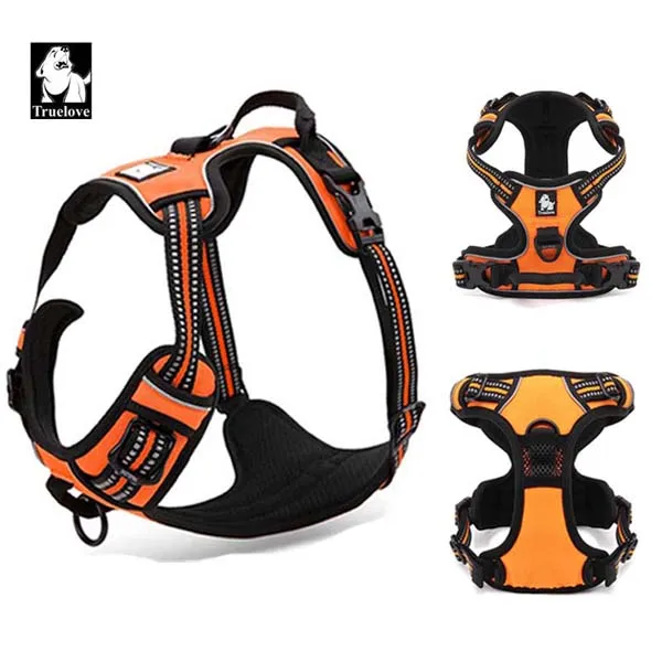 Truelove Reflective Nylon Dog Harness Front RangePadded Quick Release Adjustable Escape Proof All Weather leads for dogs pets(6)